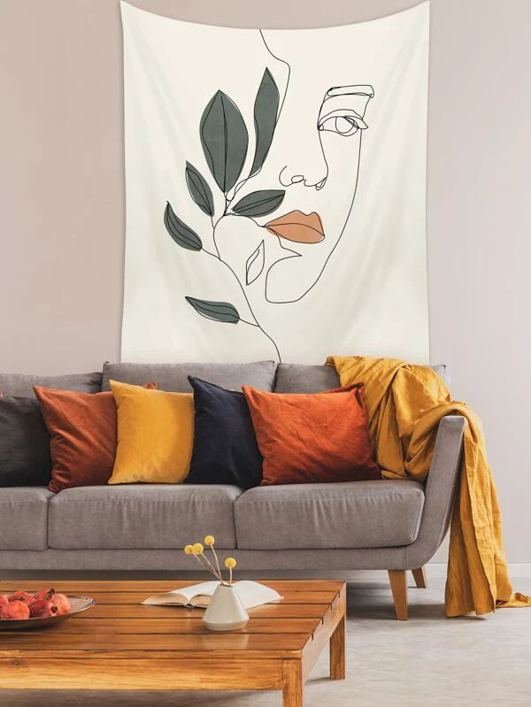 Abstract Figure Graphic Tapestry