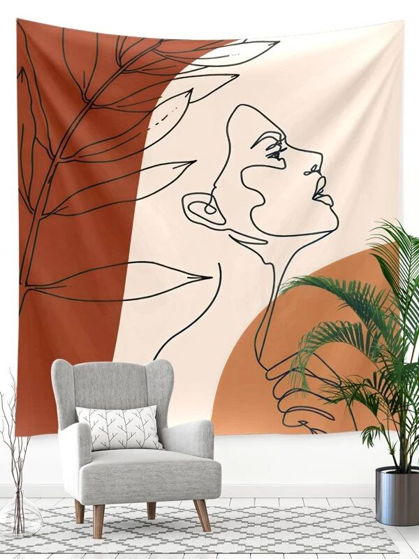 Abstract Figure Graphic Tapestry