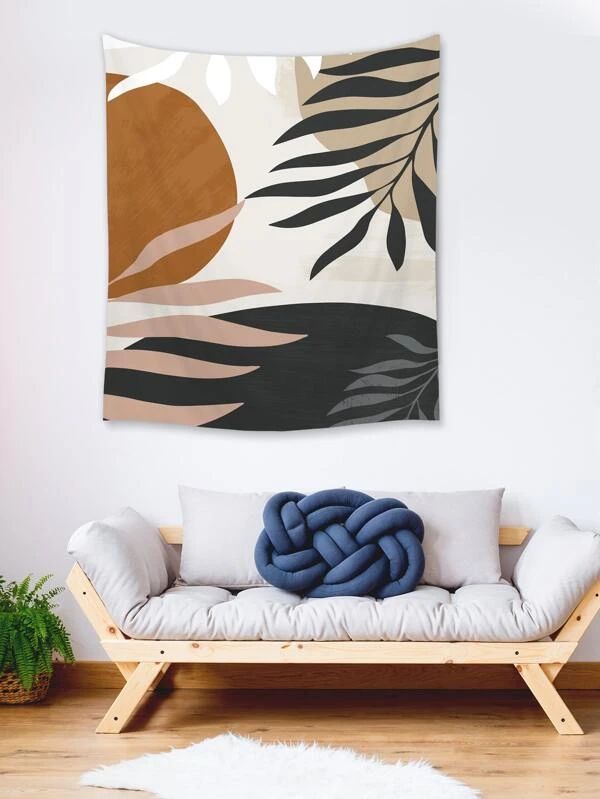 Abstract Leaf Print Tapestry