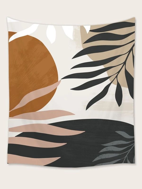 Abstract Leaf Print Tapestry