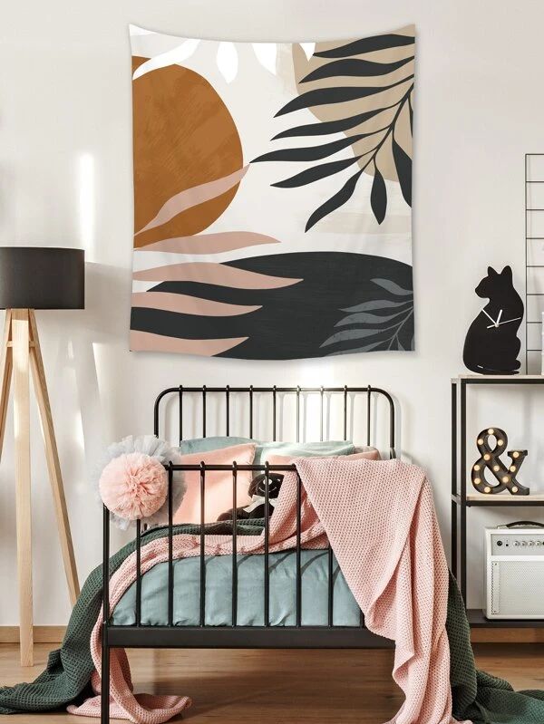 Abstract Leaf Print Tapestry
