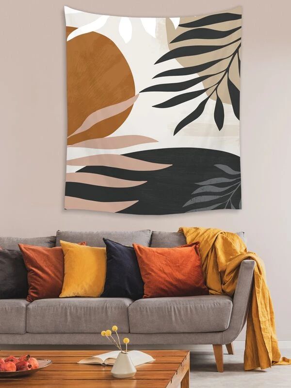 Abstract Leaf Print Tapestry