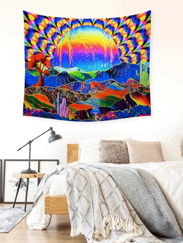 Abstract Mountain Print Tapestry