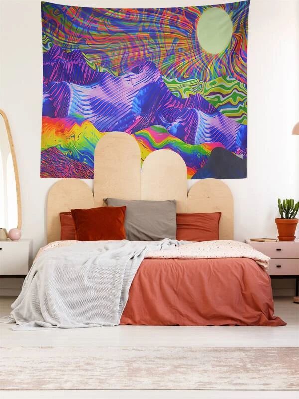Abstract Mountain Print Tapestry