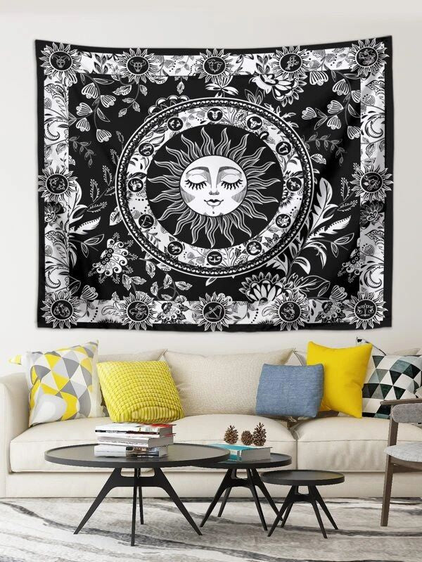 Abstract Sun Print Tapestry