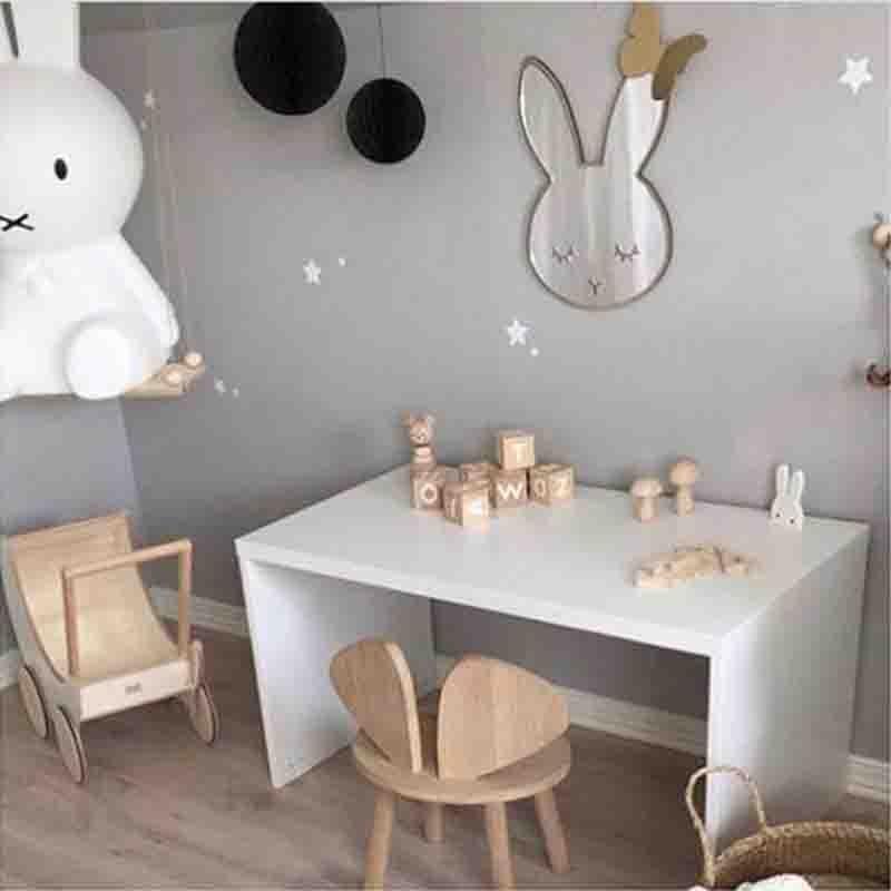 Children Decorative Mirror Baby Room Rabbit Bowknot Wall Frame Creative Home Art Decoration