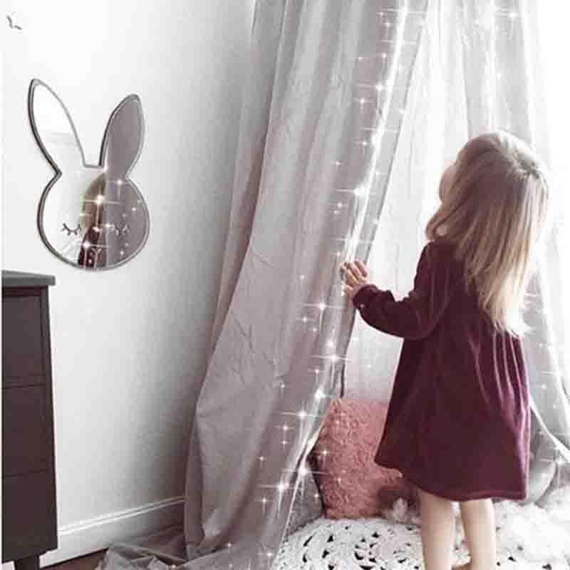 Children Decorative Mirror Baby Room Rabbit Bowknot Wall Frame Creative Home Art Decoration