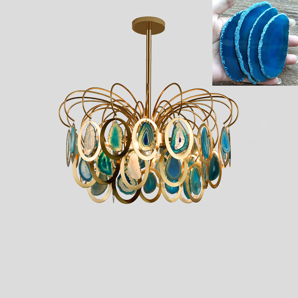 Luxury Pendant Slice Agate Chandelier