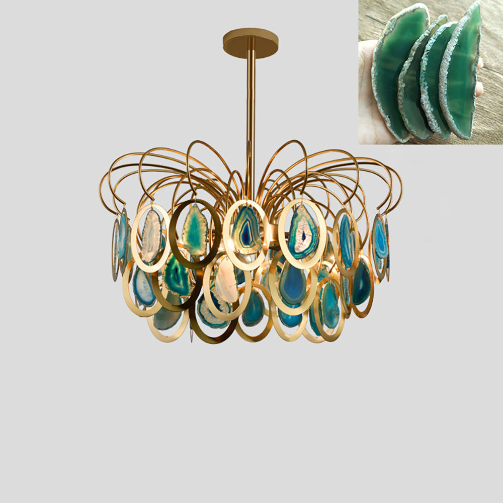 Luxury Pendant Slice Agate Chandelier