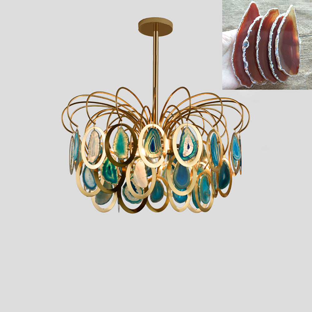 Luxury Pendant Slice Agate Chandelier