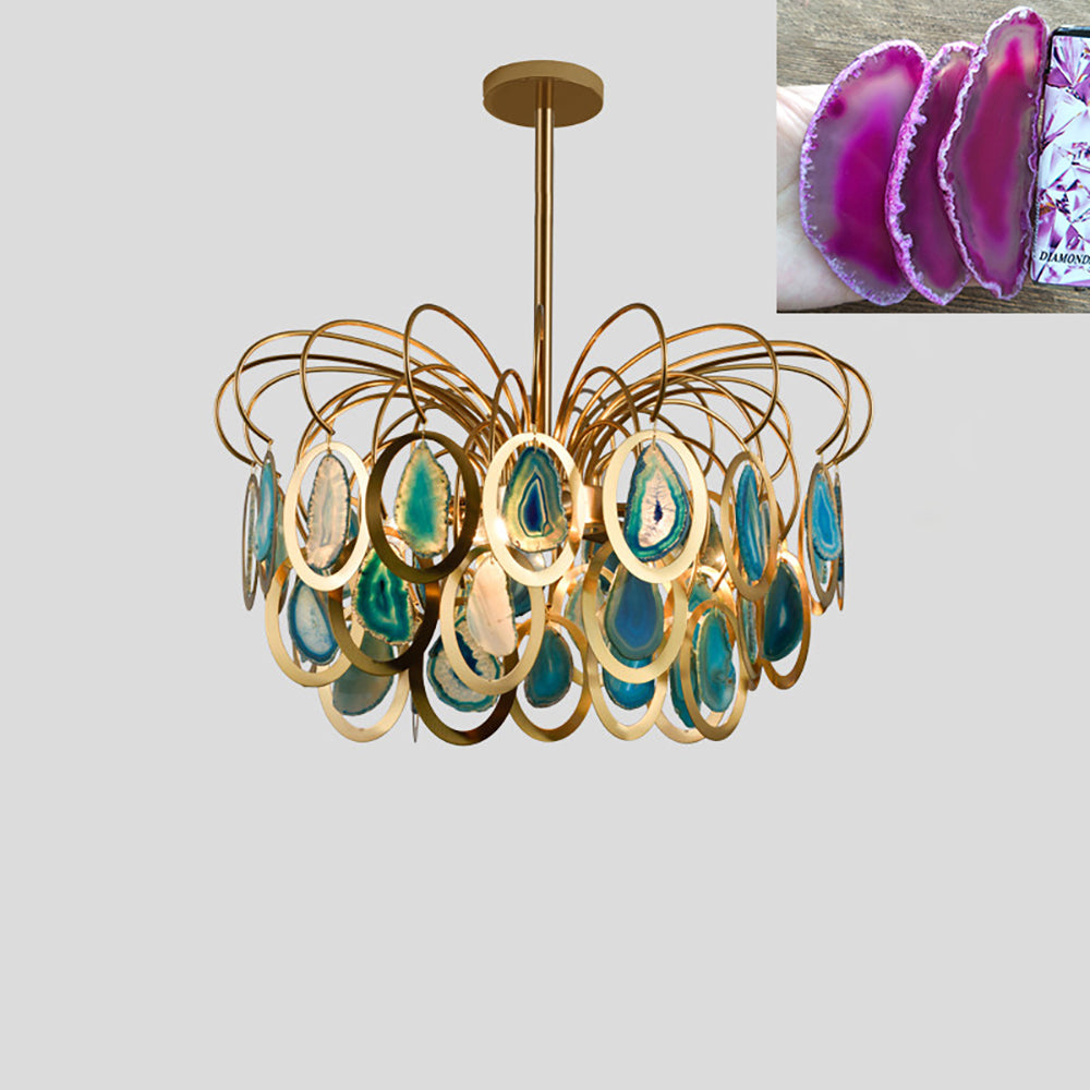 Luxury Pendant Slice Agate Chandelier