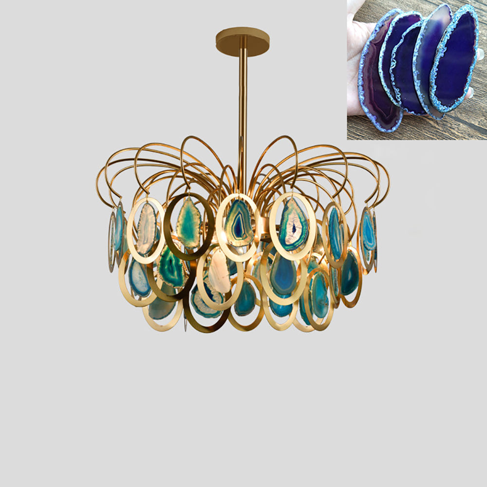 Luxury Pendant Slice Agate Chandelier