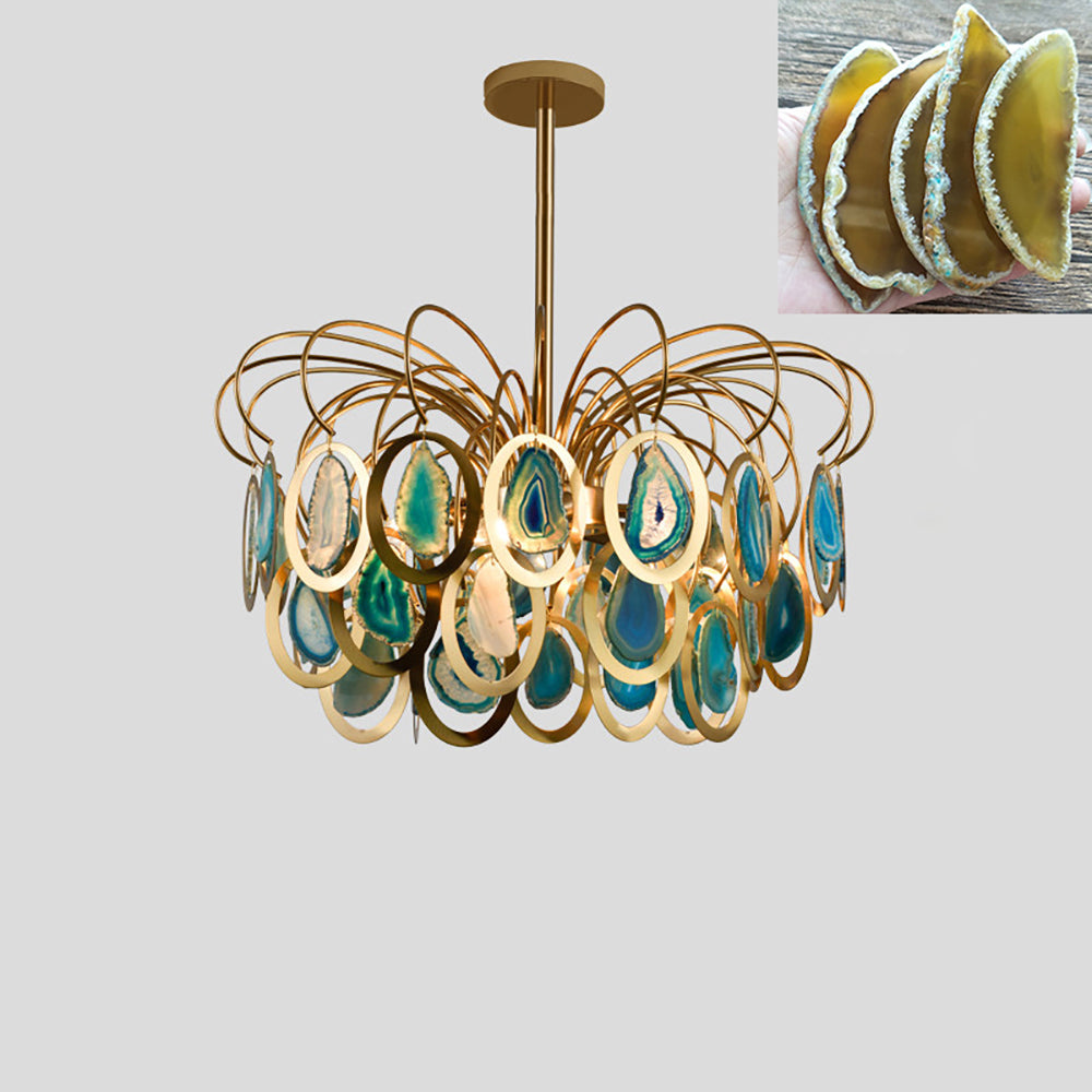 Luxury Pendant Slice Agate Chandelier