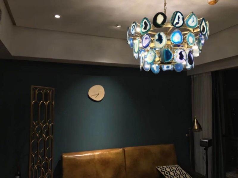 Slice Agate Tower Chandelier