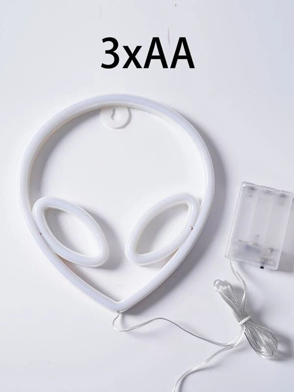 Alien Shaped Rose Red & Yellow Neon Light