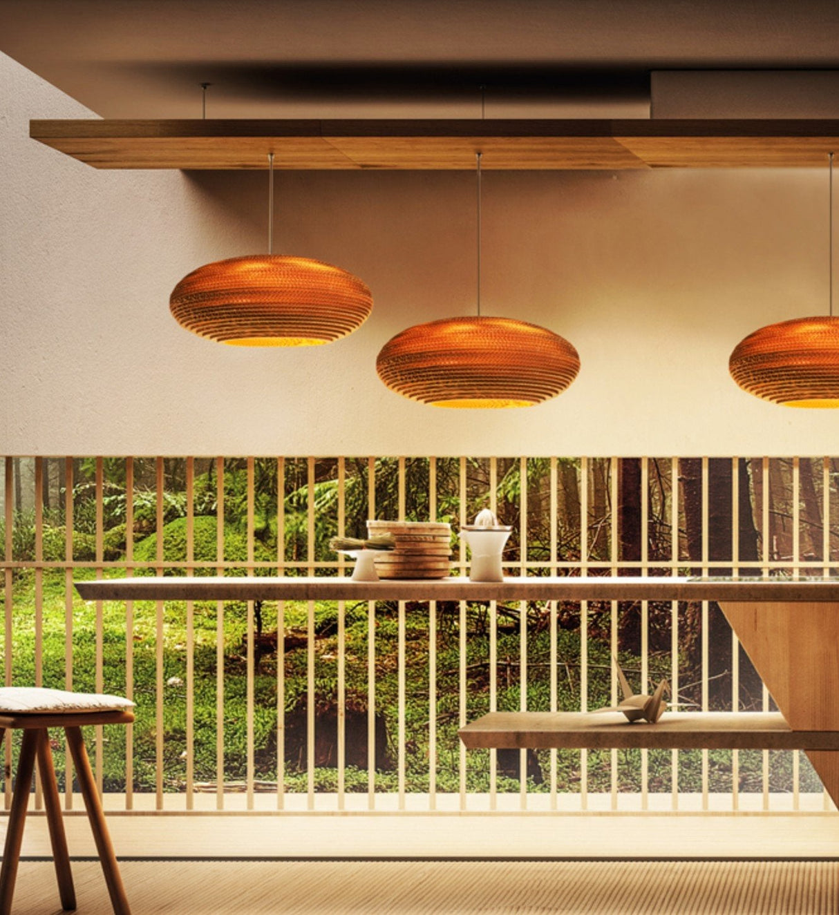 Luminaria Corrugated Board Pendant Light