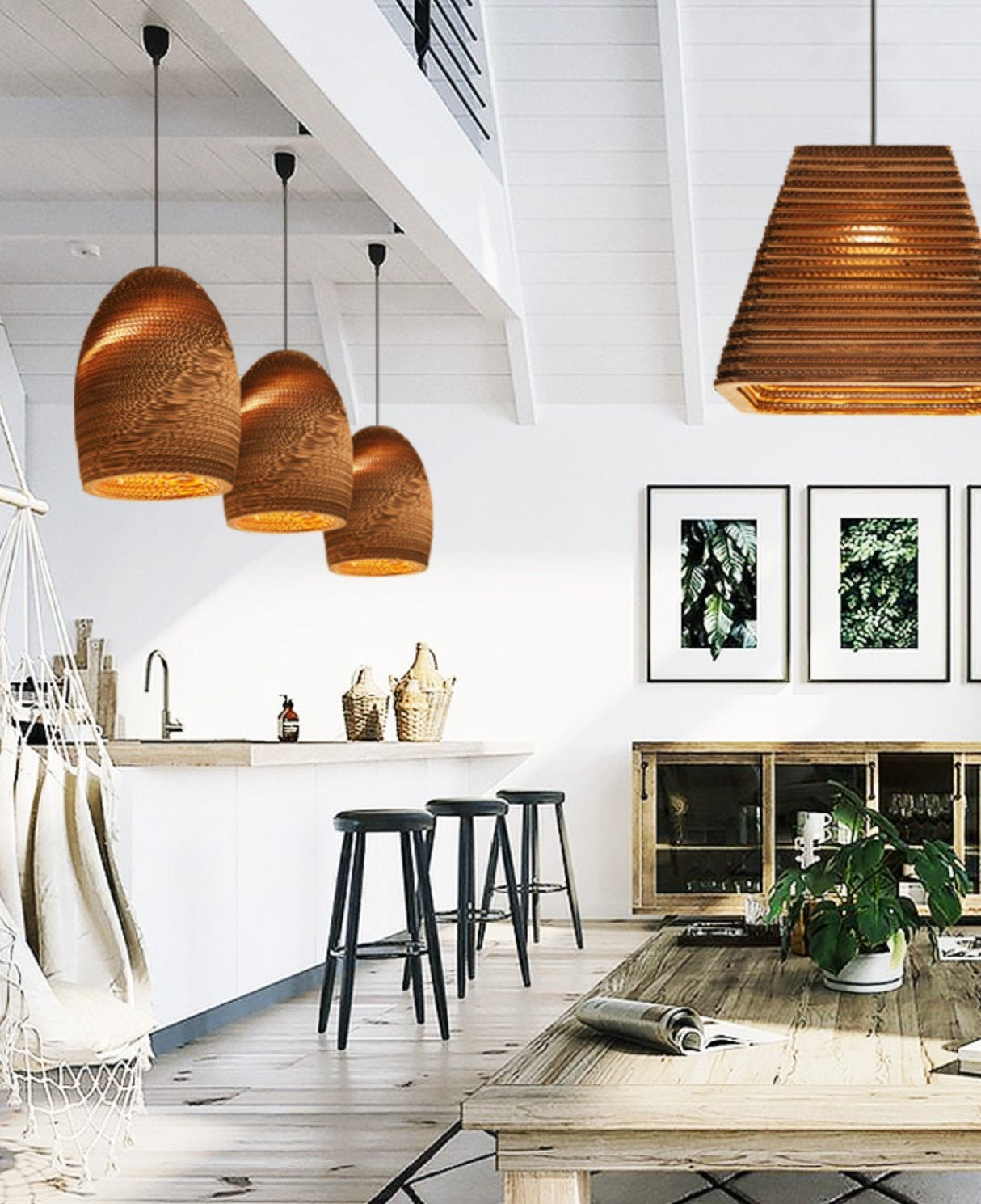 Luminaria Corrugated Board Pendant Light