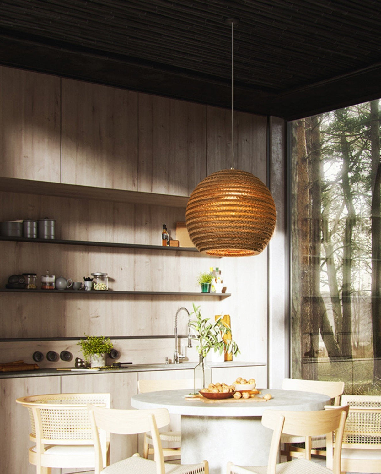 Luminaria Corrugated Board Pendant Light