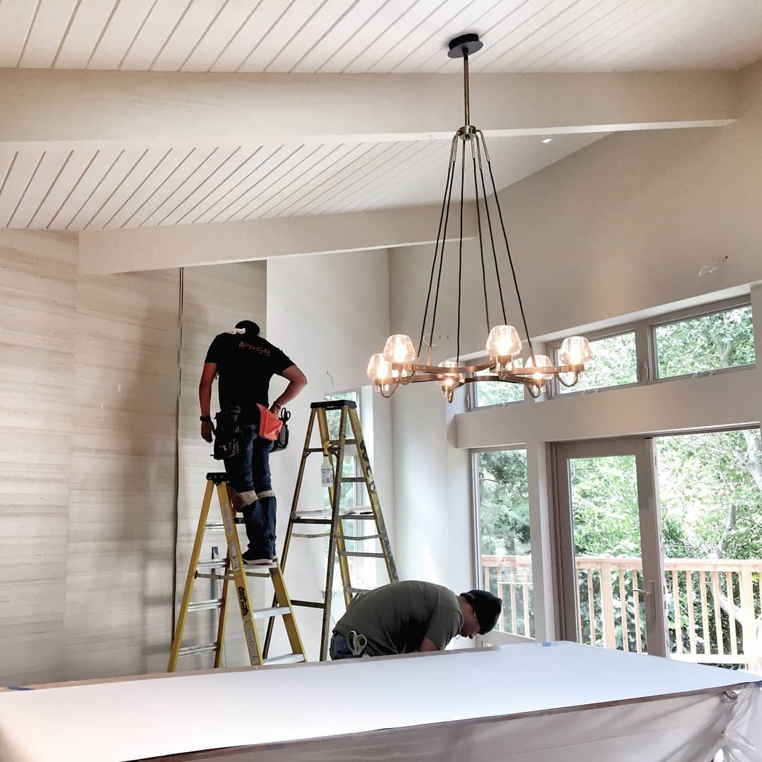 Antique Brass Glass Chandelier