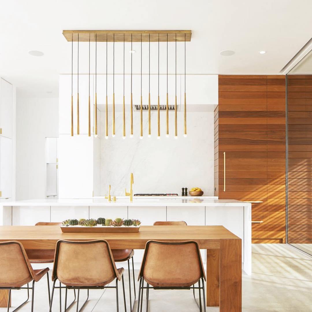 Brass Cone Pipe Long Chandeliers