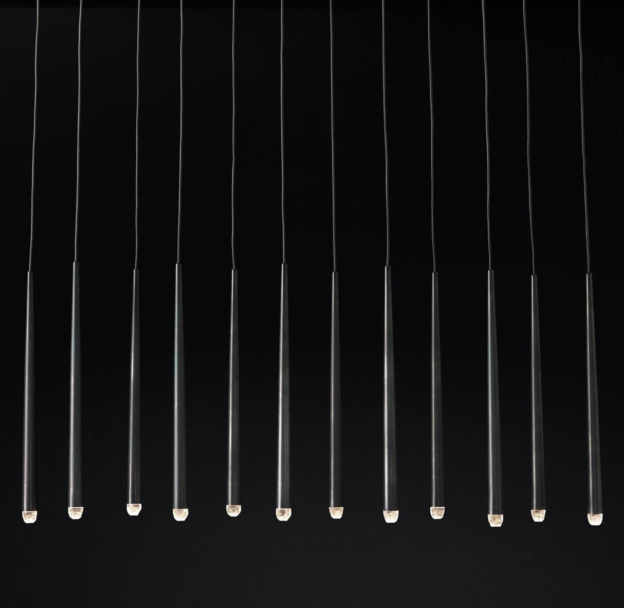 Brass Cone Pipe Long Chandeliers