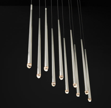 Brass Cone Pipe Long Chandeliers