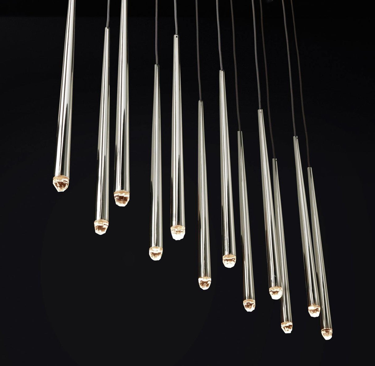 Brass Cone Pipe Long Chandeliers