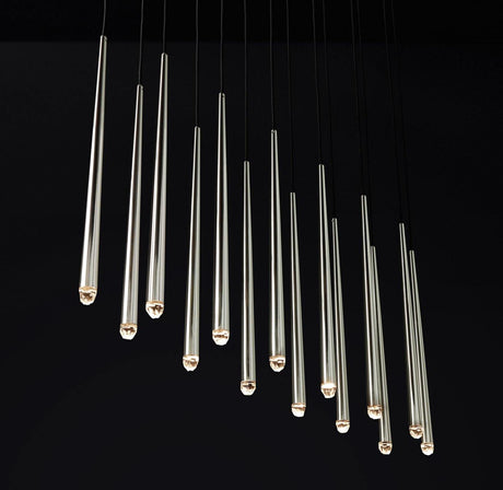 Brass Cone Pipe Long Chandeliers