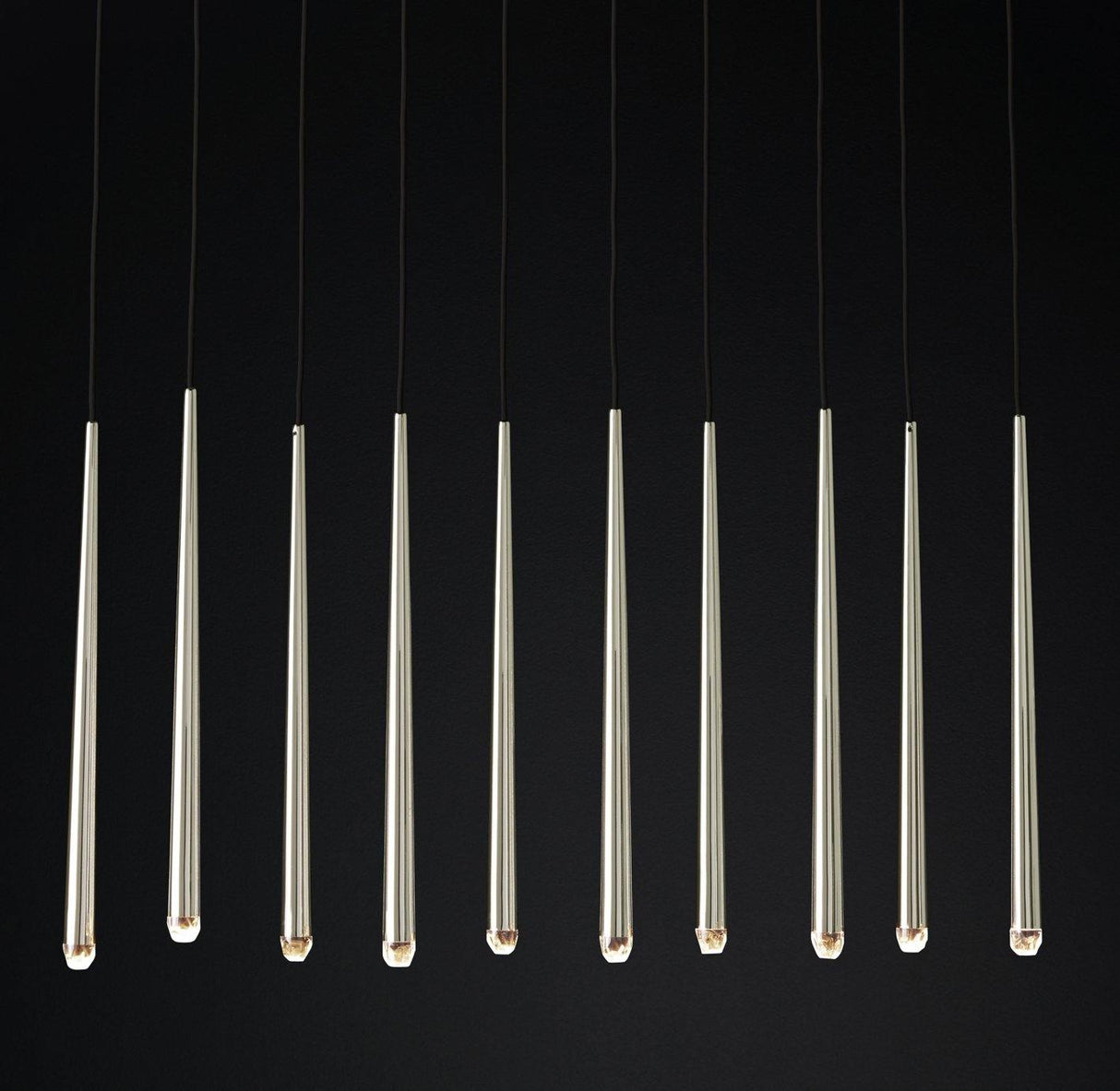 Brass Cone Pipe Long Chandeliers