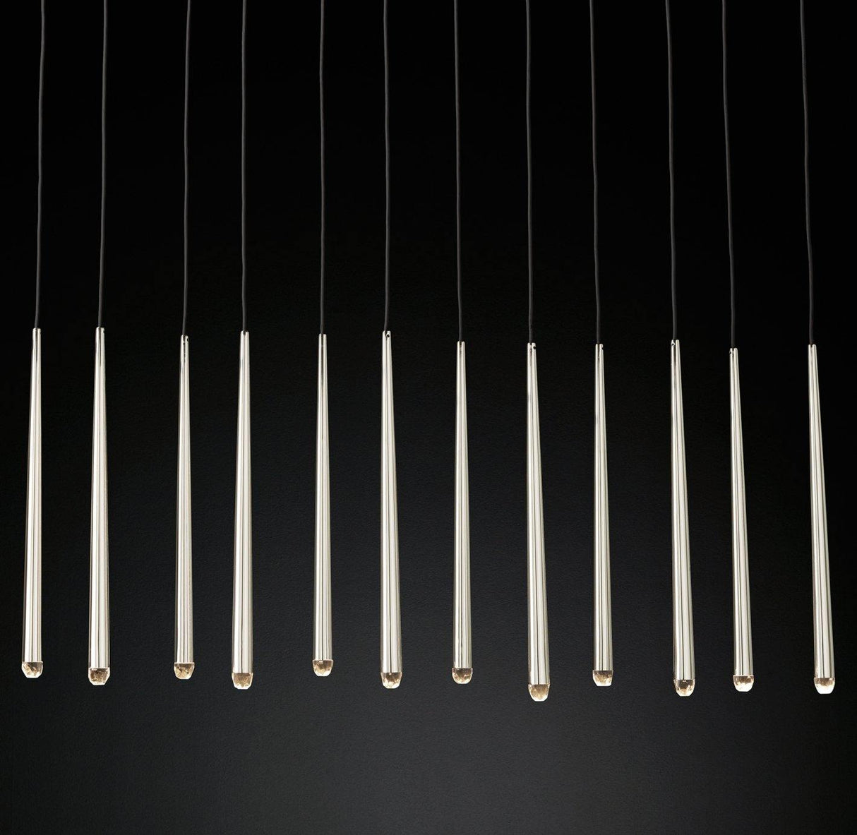 Brass Cone Pipe Long Chandeliers