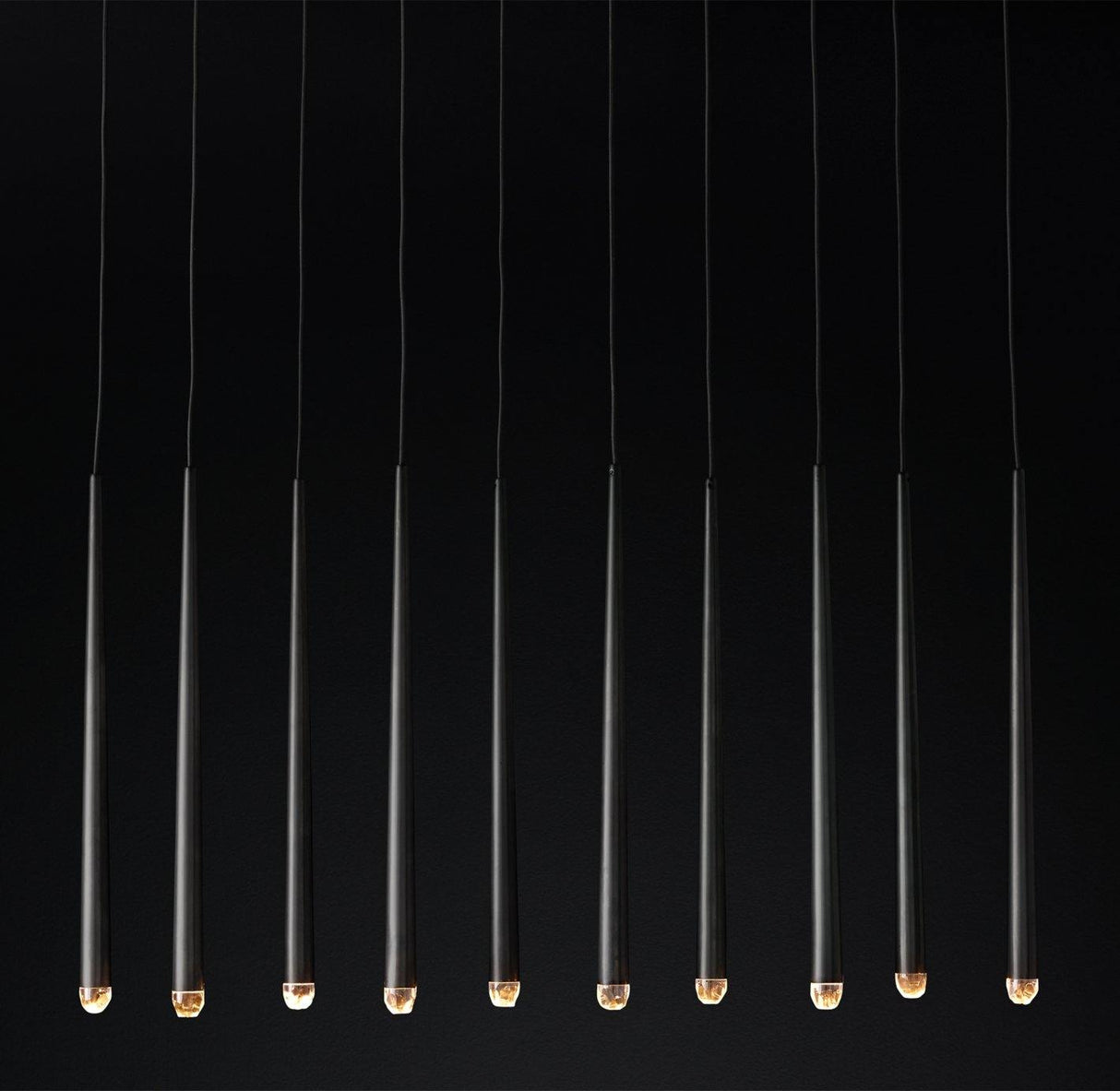 Brass Cone Pipe Long Chandeliers