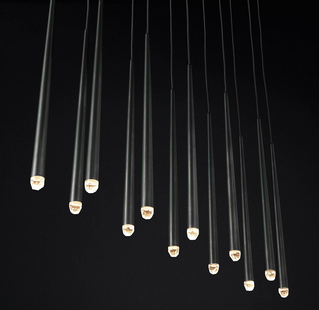 Brass Cone Pipe Long Chandeliers