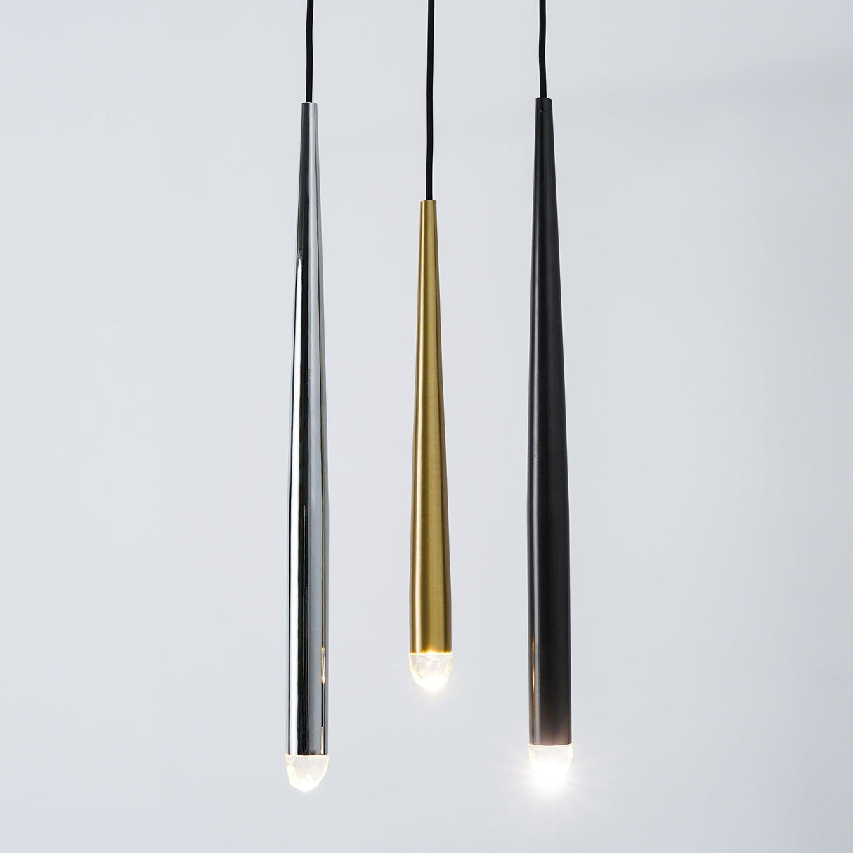 Brass Cone Pipe Long Chandeliers