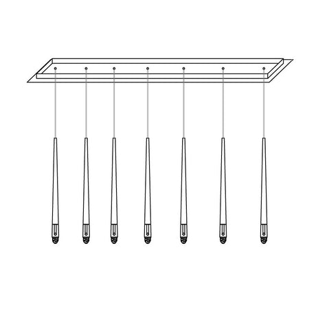 Brass Cone Pipe Long Chandeliers
