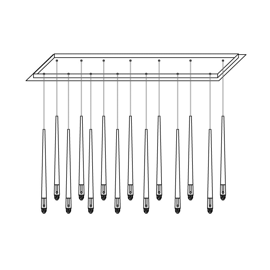 Brass Cone Pipe Long Chandeliers