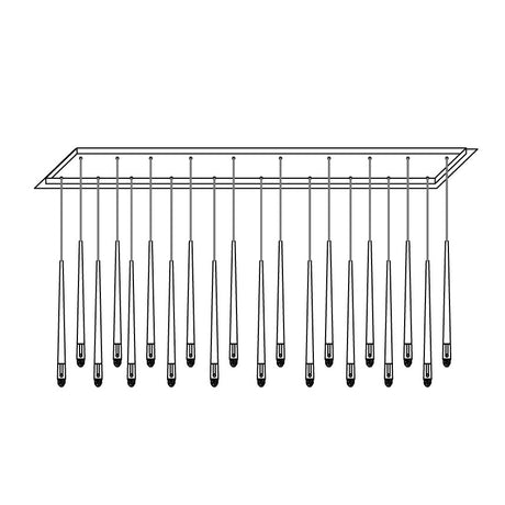 Brass Cone Pipe Long Chandeliers