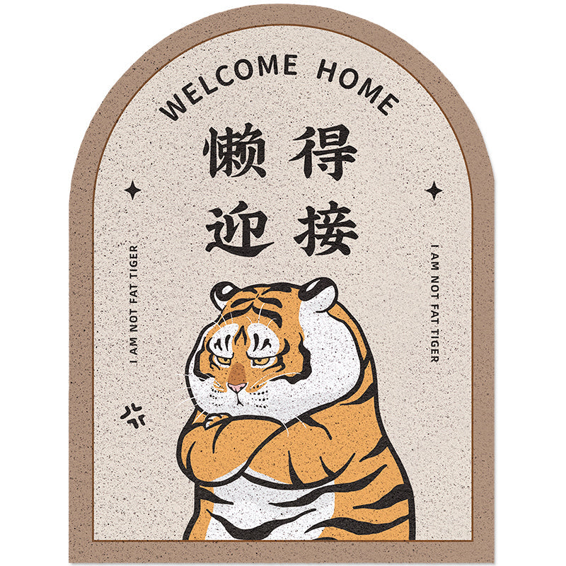 Arch Shape Funny Tiger Entrance Door Mat