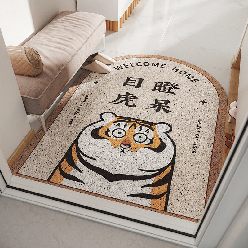Arch Shape Funny Tiger Entrance Door Mat