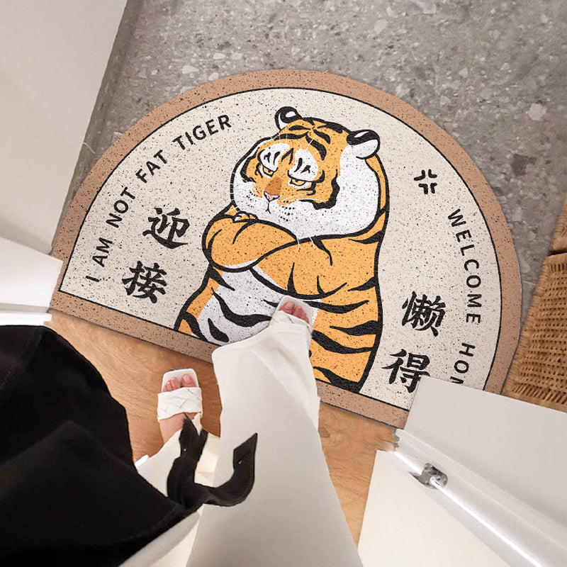 Arch Shape Funny Tiger Entrance Door Mat