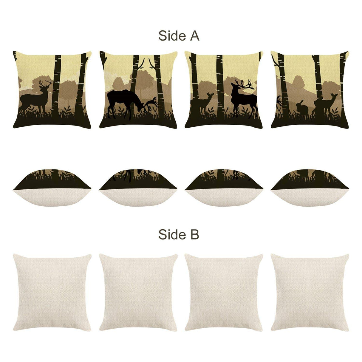 Deer Silhouette Throw Pillow Covers
