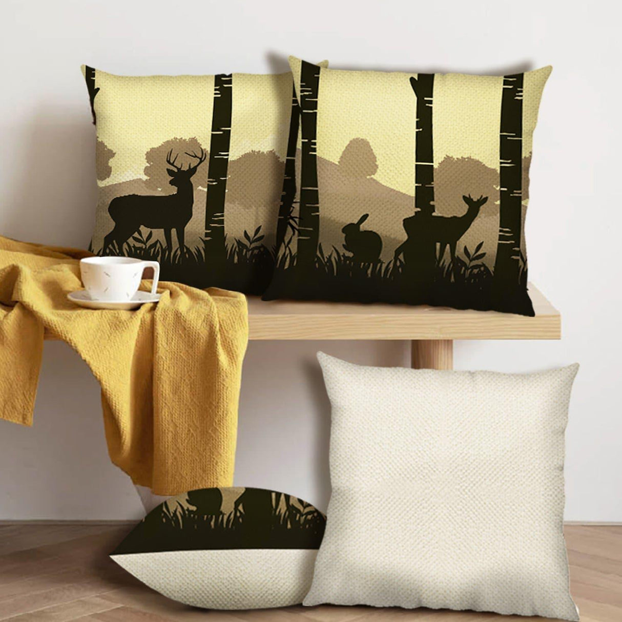 Deer Silhouette Throw Pillow Covers