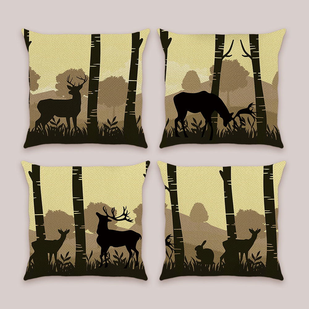 Deer Silhouette Throw Pillow Covers