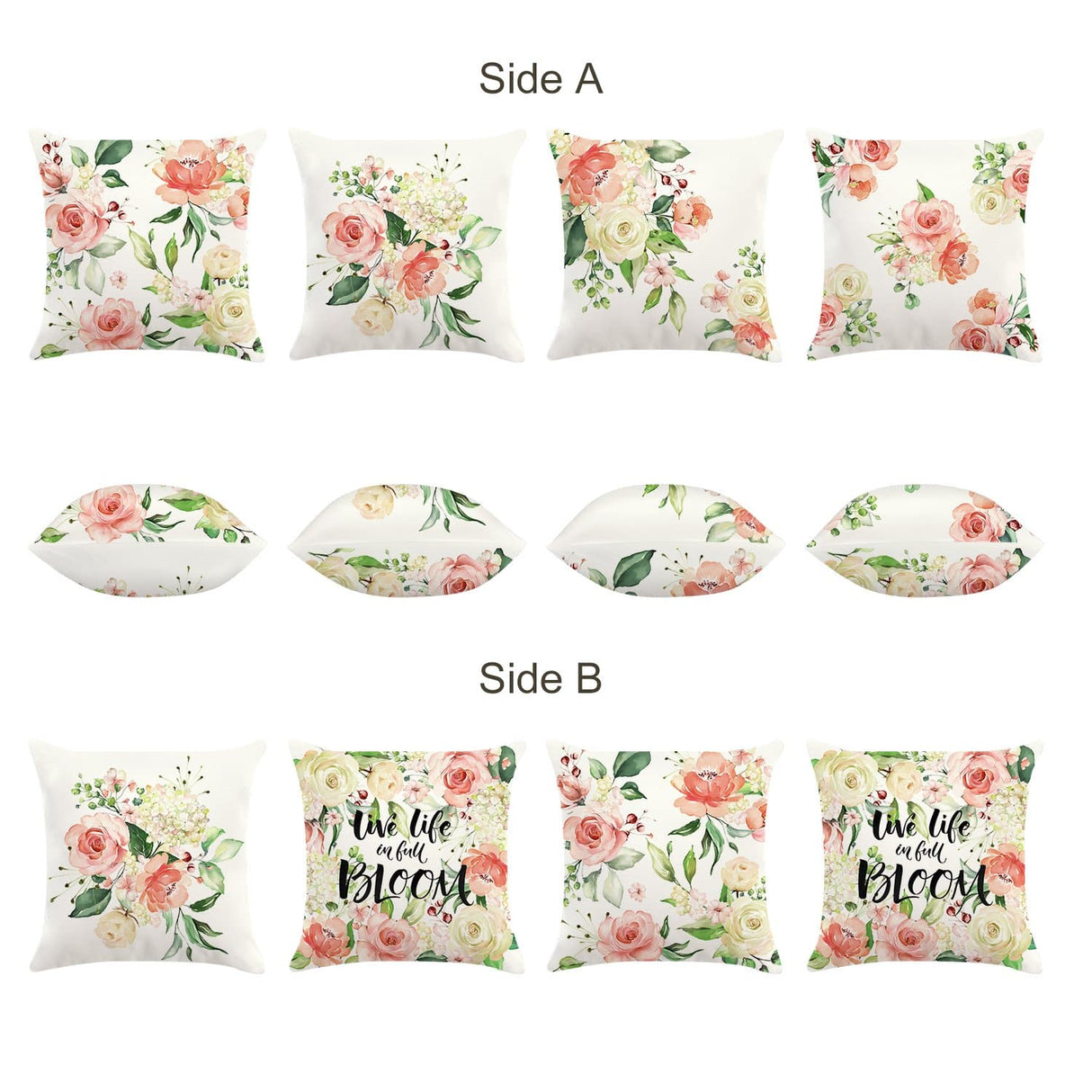 Pink Peony Flower Throw Pillow Covers