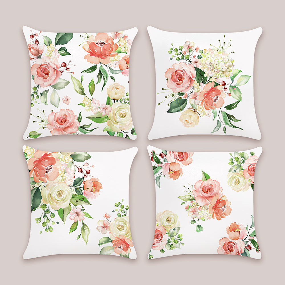 Pink Peony Flower Throw Pillow Covers