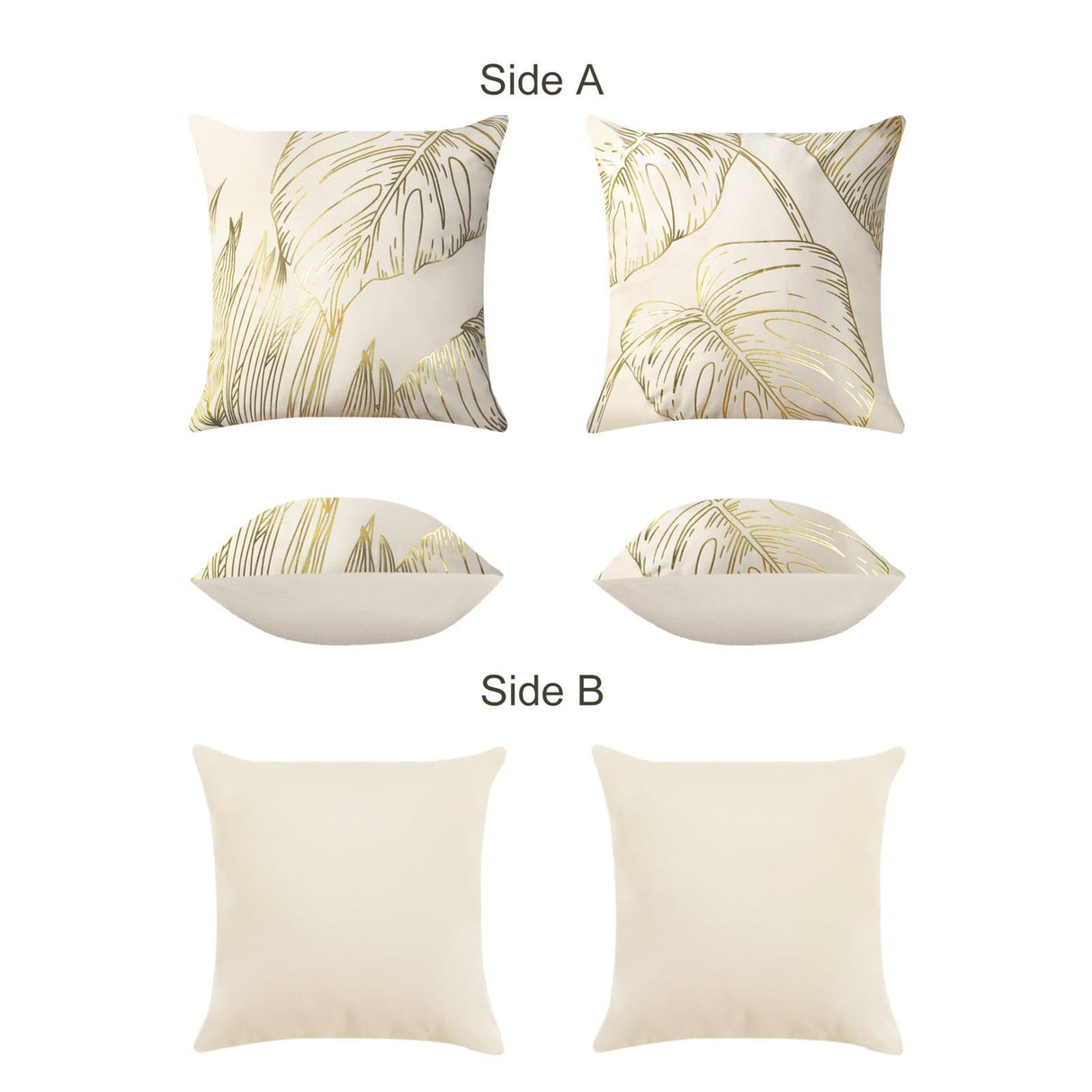 Gold Leaves Throw Pillow Covers