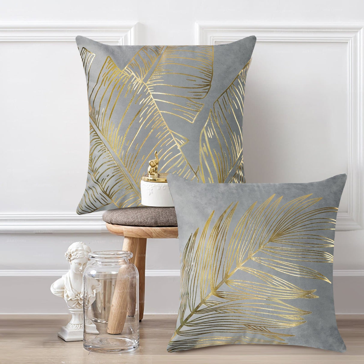 Gold Foil Stamping  Throw Pillow Covers