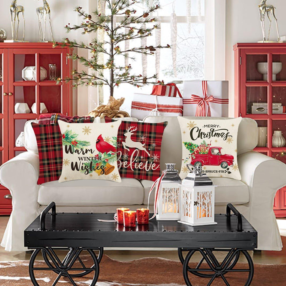 Christmas  Truck  Throw Pillow Covers