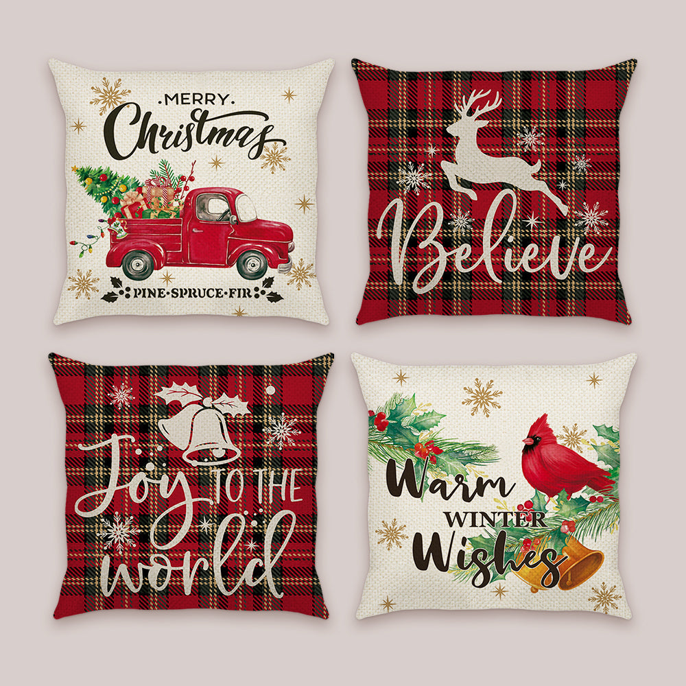 Christmas  Truck  Throw Pillow Covers
