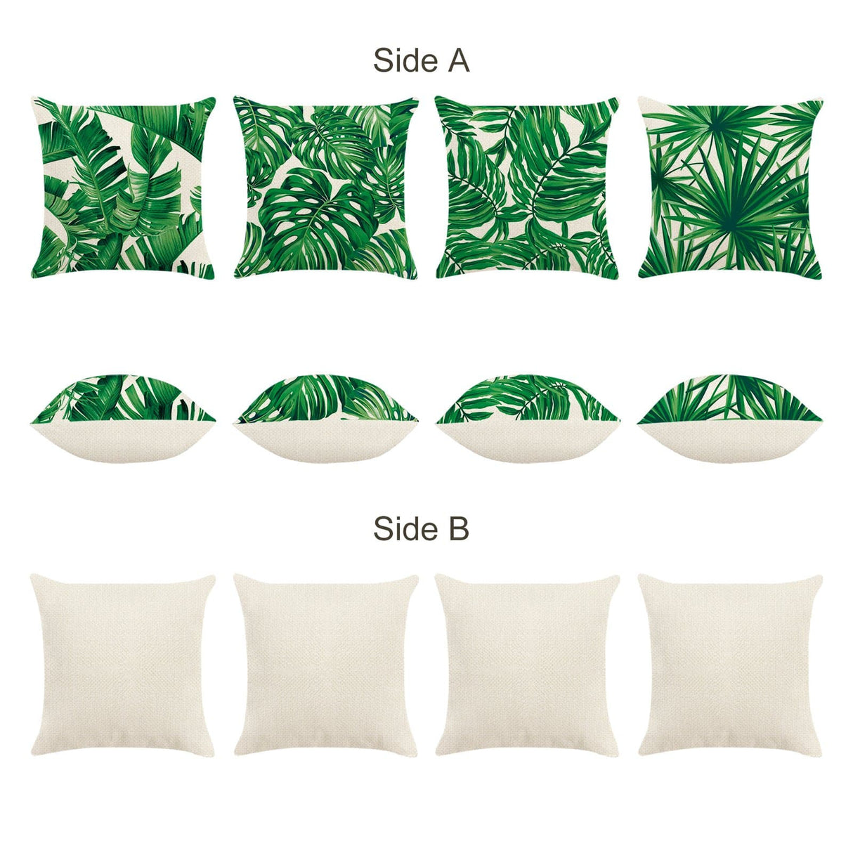 Tropical Leaves Throw Pillow Covers