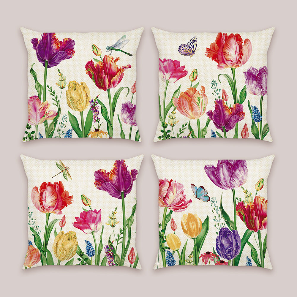 Tulip Floral Throw Pillow Covers